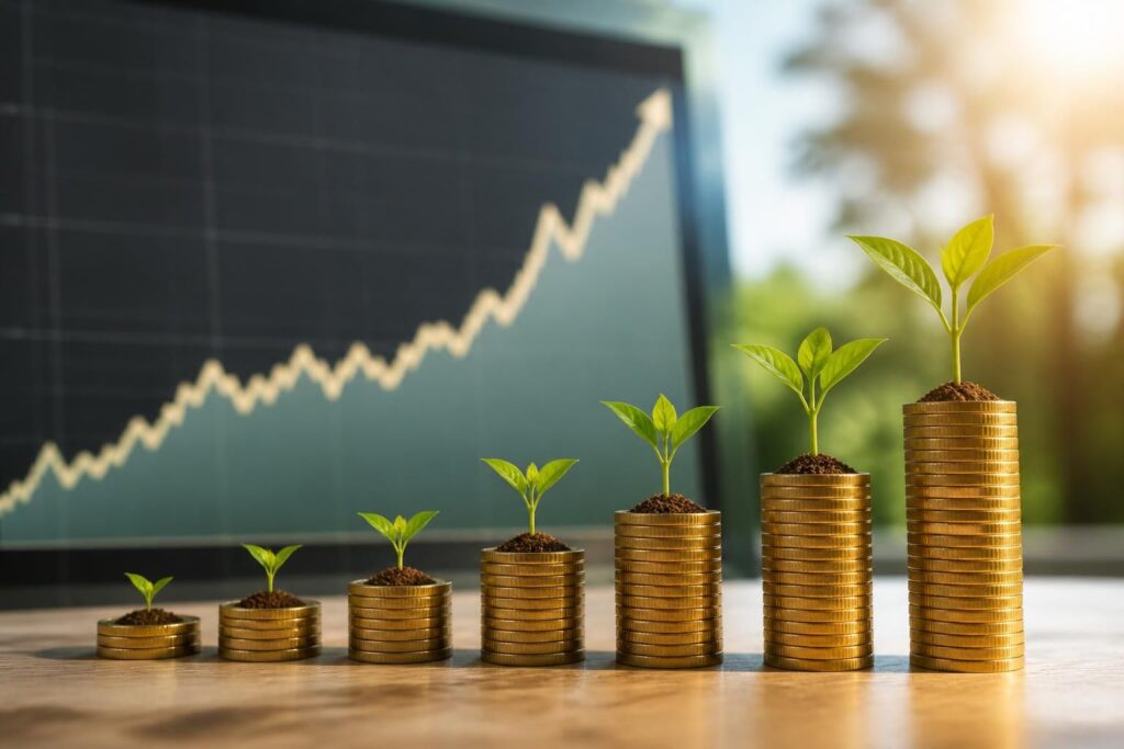 découvrez comment les intérêts composés permettent de faire fructifier votre argent sur le long terme grâce à l'effet cumulatif des gains réinvestis.